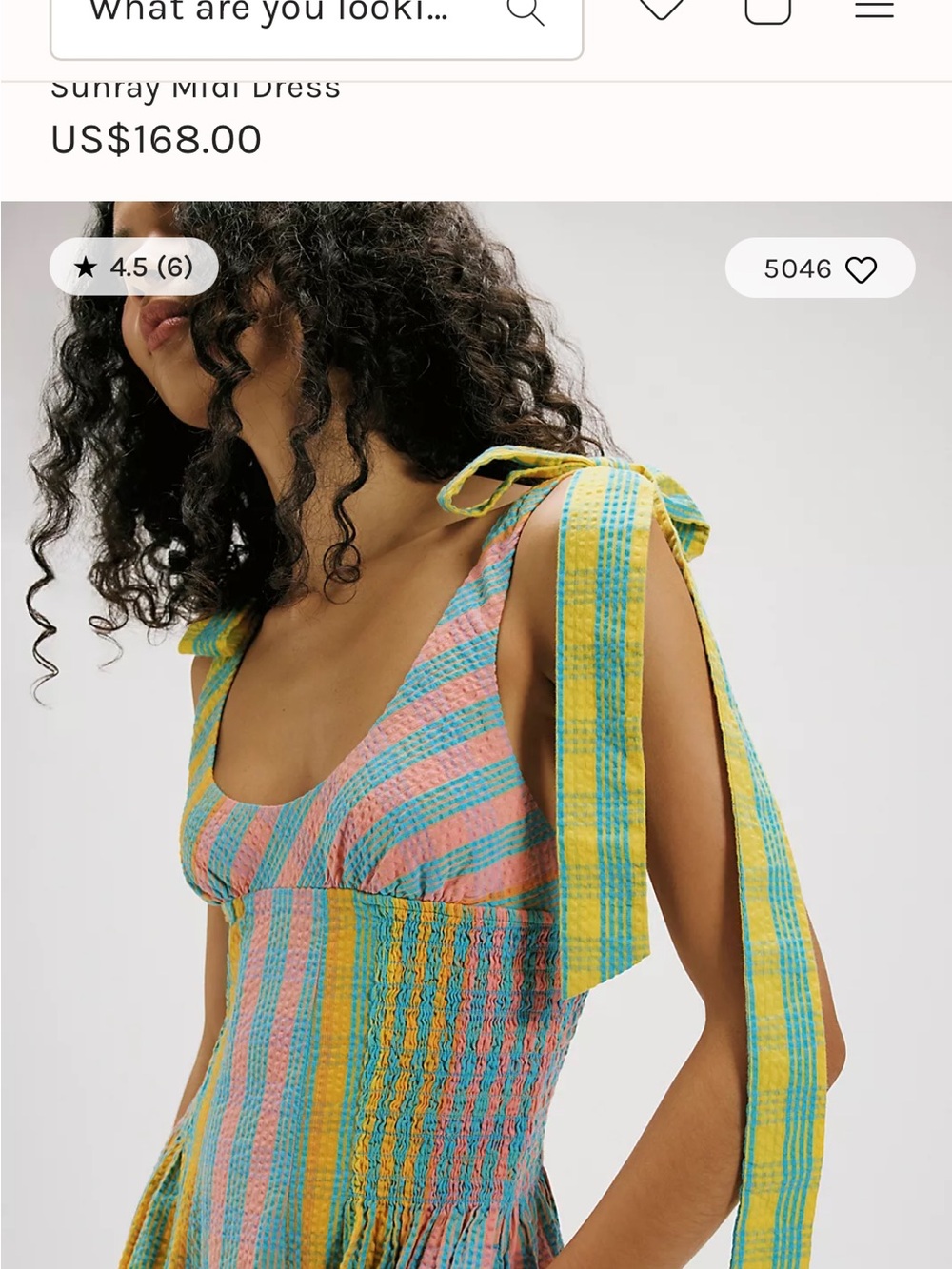 Free People Striped Tie-Shoulder Tank in Pink, Blue & Yellow